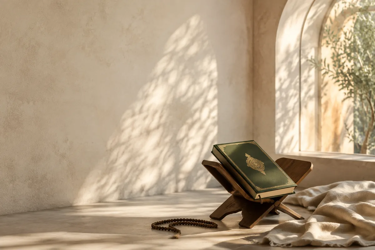A quiet reading corner in warm morning light